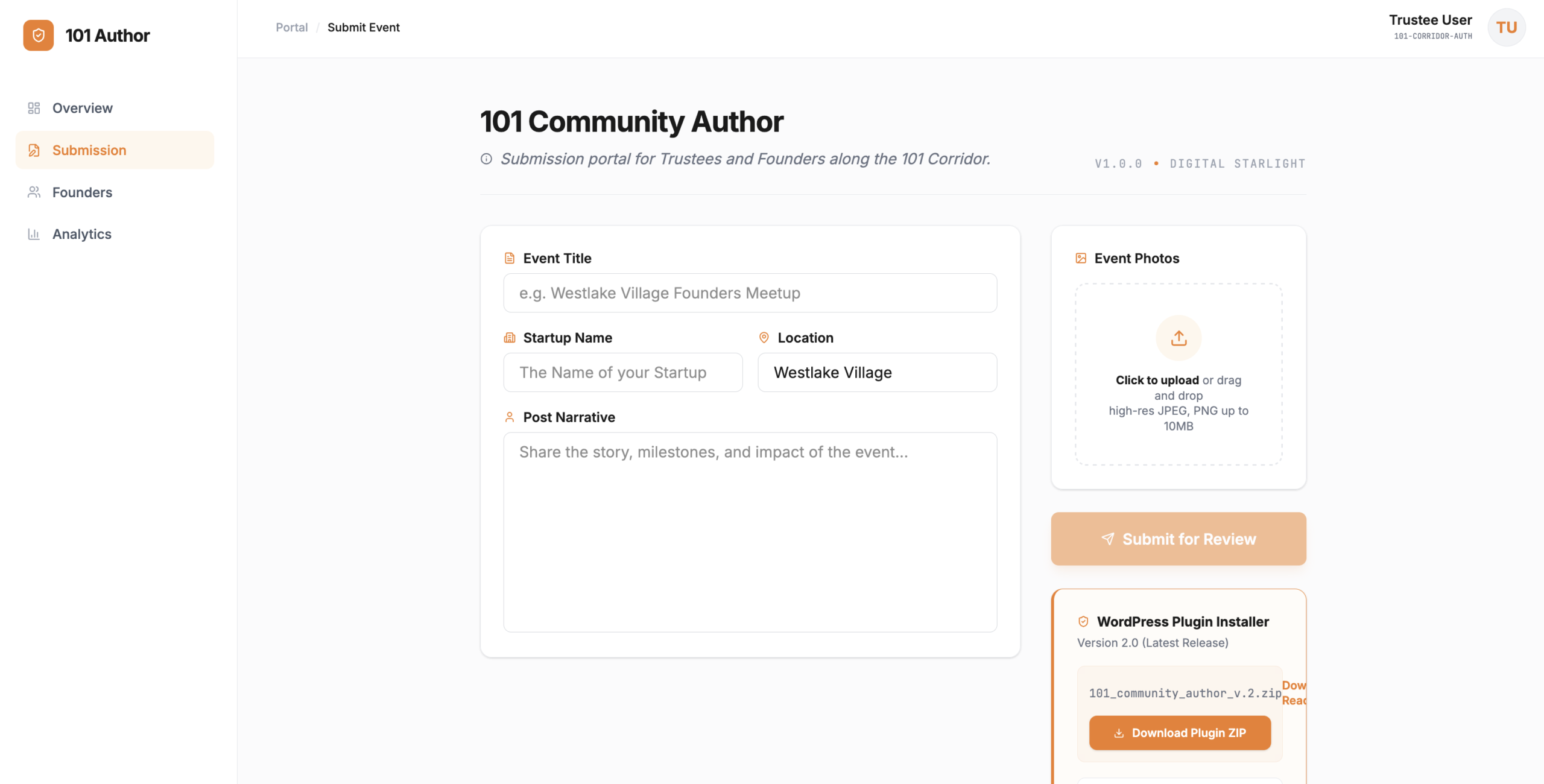 101 Community Author plugin